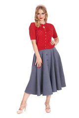 HEART BLOOMS CARDIGAN Red