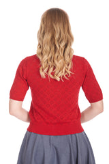 HEART BLOOMS CARDIGAN Red