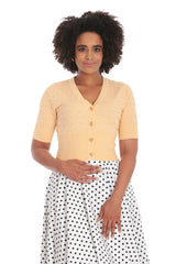 LOVE HEART CARDIGAN Yellow