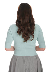 APRIL SHORT SLEEVE CARDIGAN Aqua