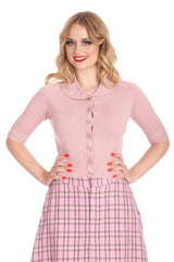 APRIL SHORT SLEEVE CARDIGAN Blush