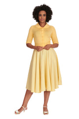 APRIL SHORT SLEEVE CARDIGAN Lemon