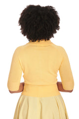 APRIL SHORT SLEEVE CARDIGAN Lemon
