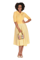 APRIL SHORT SLEEVE CARDIGAN Lemon