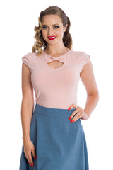 Banned Retro New Style Be Free Jersey Top Pink