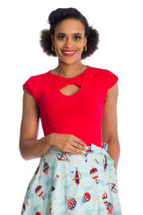 BE FREE JERSEY TOP Red