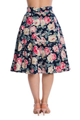 Banned Retro Cherry Jane Rockabilly Pencil Skirt Navy