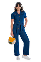 Banned Retro Cadillac Queen Denim Playsuit