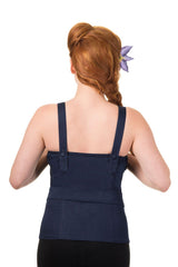 Banned Retro 1950's Blueberry Hill Multiway Denim Strappy Top Blue