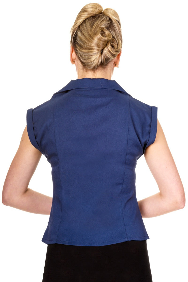 Banned Retro 1950's Dream Master Rita Shirt Navy