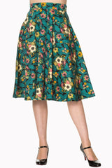 TROPICAL HOLIDAY FLORAL FLARE SKIRT