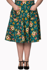 TROPICAL HOLIDAY FLORAL FLARE SKIRT