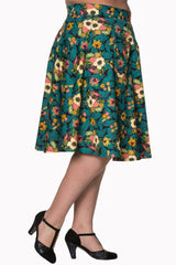 TROPICAL HOLIDAY FLORAL FLARE SKIRT