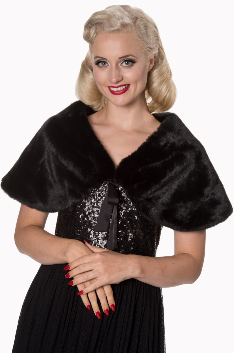 ROSALIE COLLAR FAUX FUR SHRUG