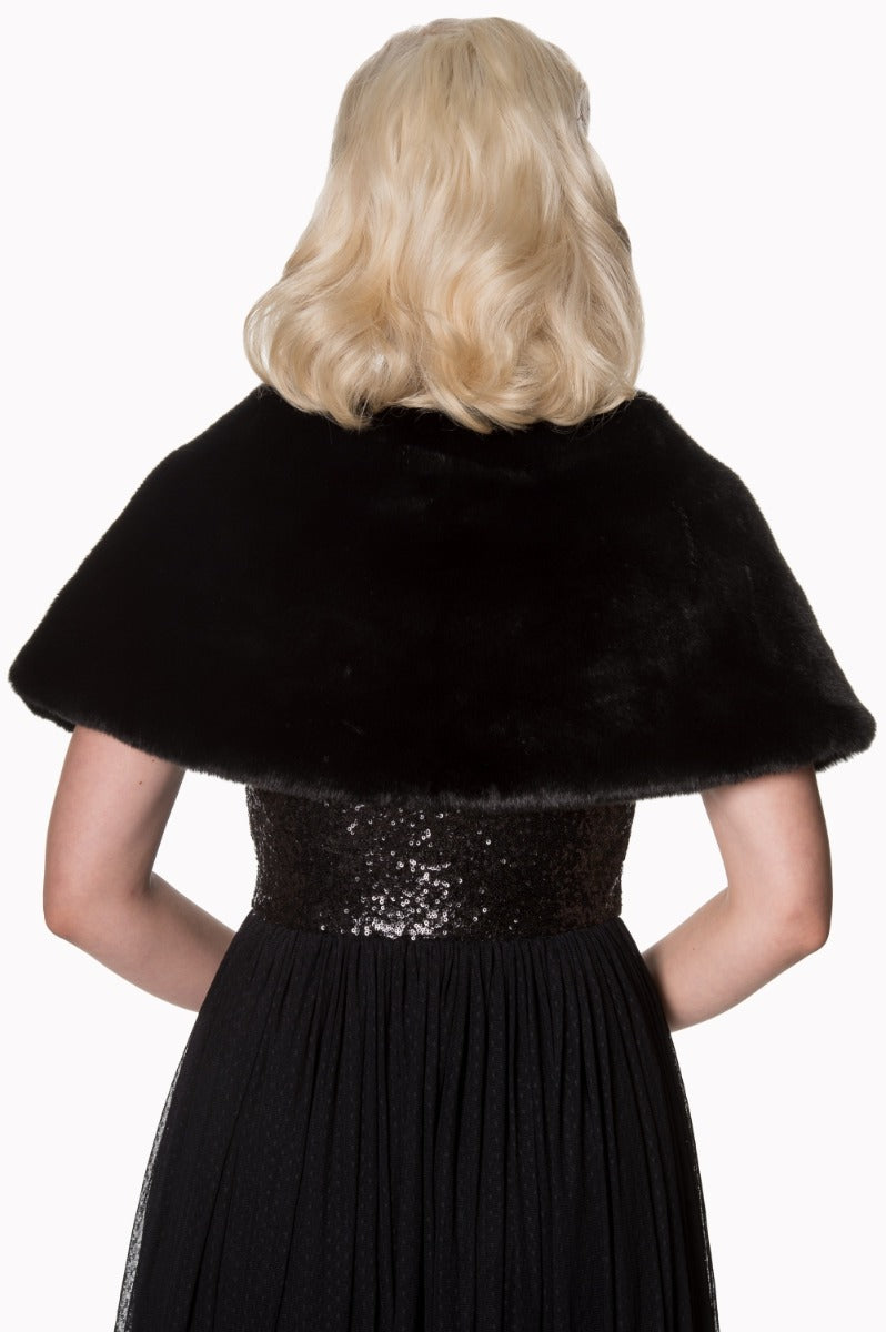 ROSALIE COLLAR FAUX FUR SHRUG