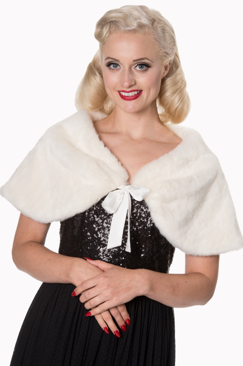 ROSALIE COLLAR FAUX FUR SHRUG