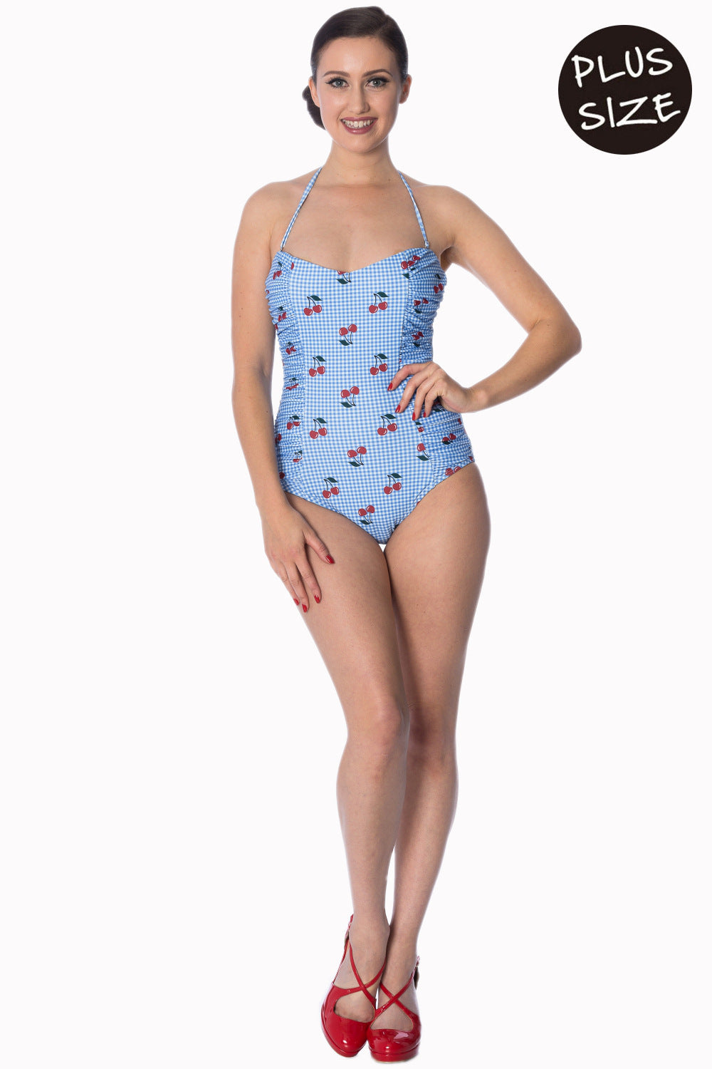 CHERRY LOVE HALTERNECK SWIMSUIT