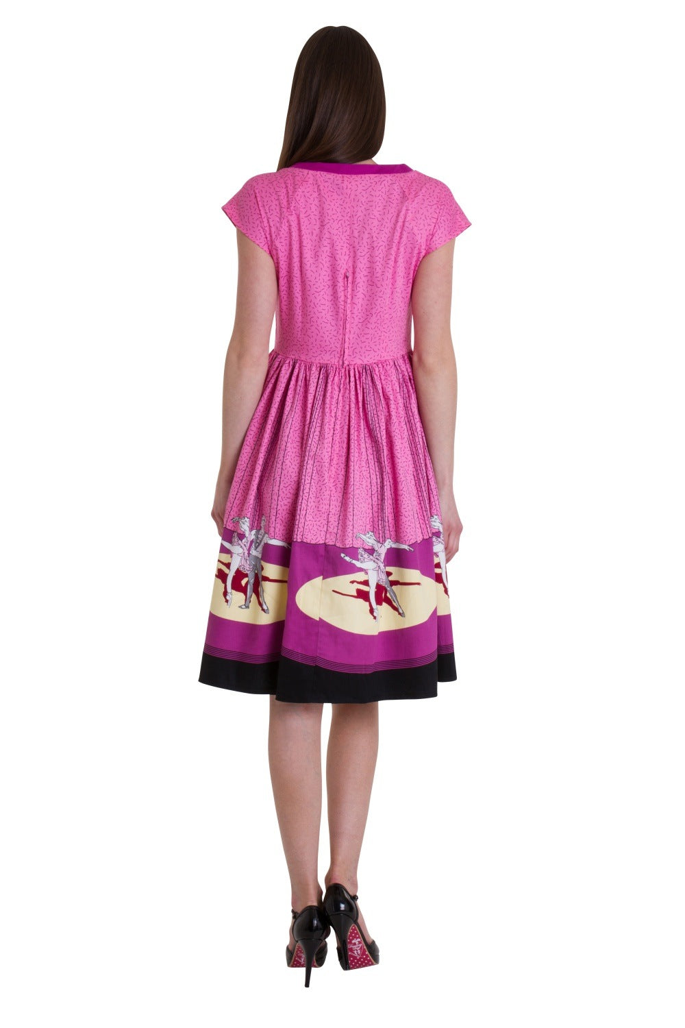 BALLERINA BORDER CAP SLEEVE DRESS