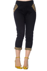 ROCK 'N' ROLL LEOPARD DENIM CAPRI PANTS