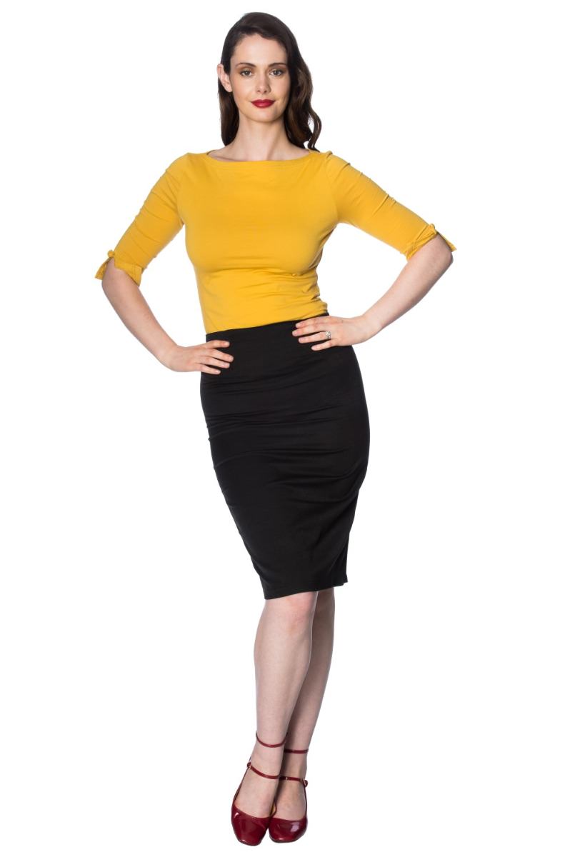 Banned Retro 1950's Oonagh Basic Boat Neck Vintage Dorothy Top