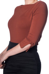 Banned Retro 1950's Oonagh Basic Boat Neck Vintage Dorothy Top