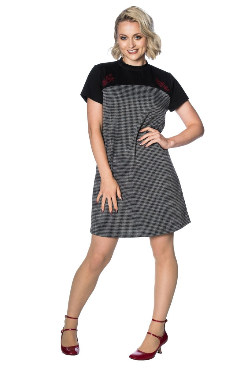 BETTY COLOUR BLOCK CHECK DRESS