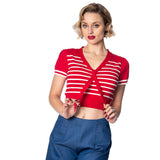 SAILOR STRIPE TIE TOP