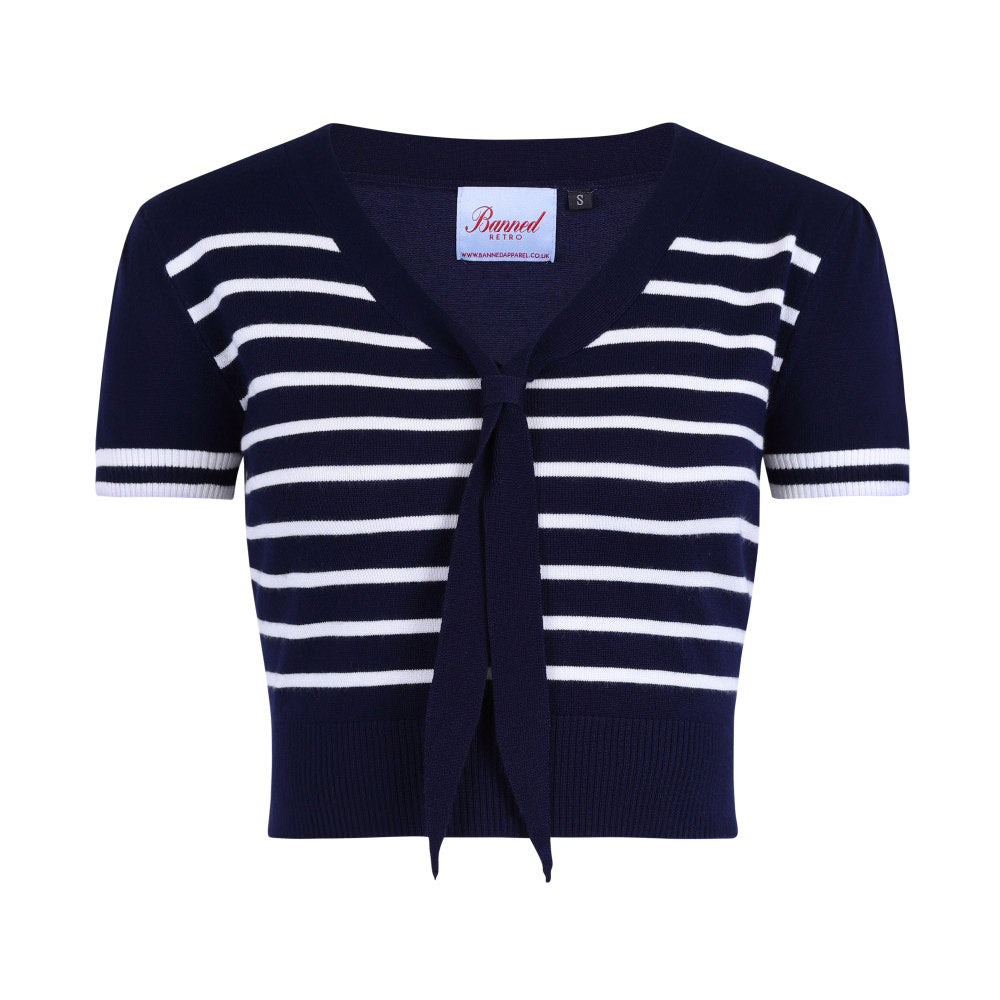 SAILOR STRIPE TIE TOP