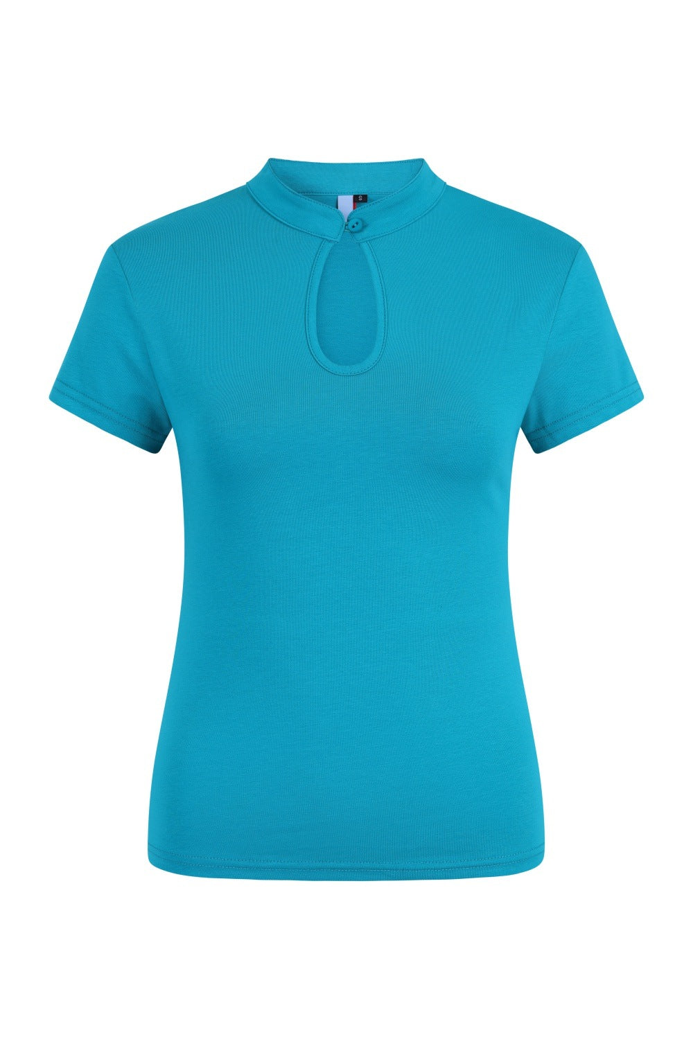 MANDARIN COLLAR TOP Turquoise