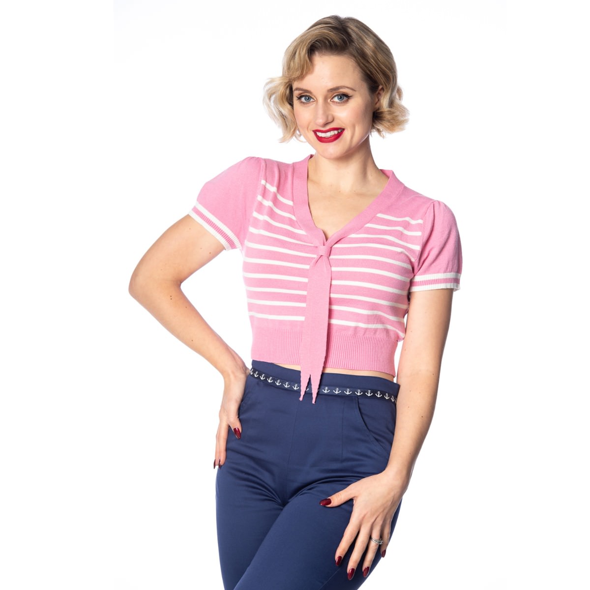 SAILOR STRIPE TIE TOP