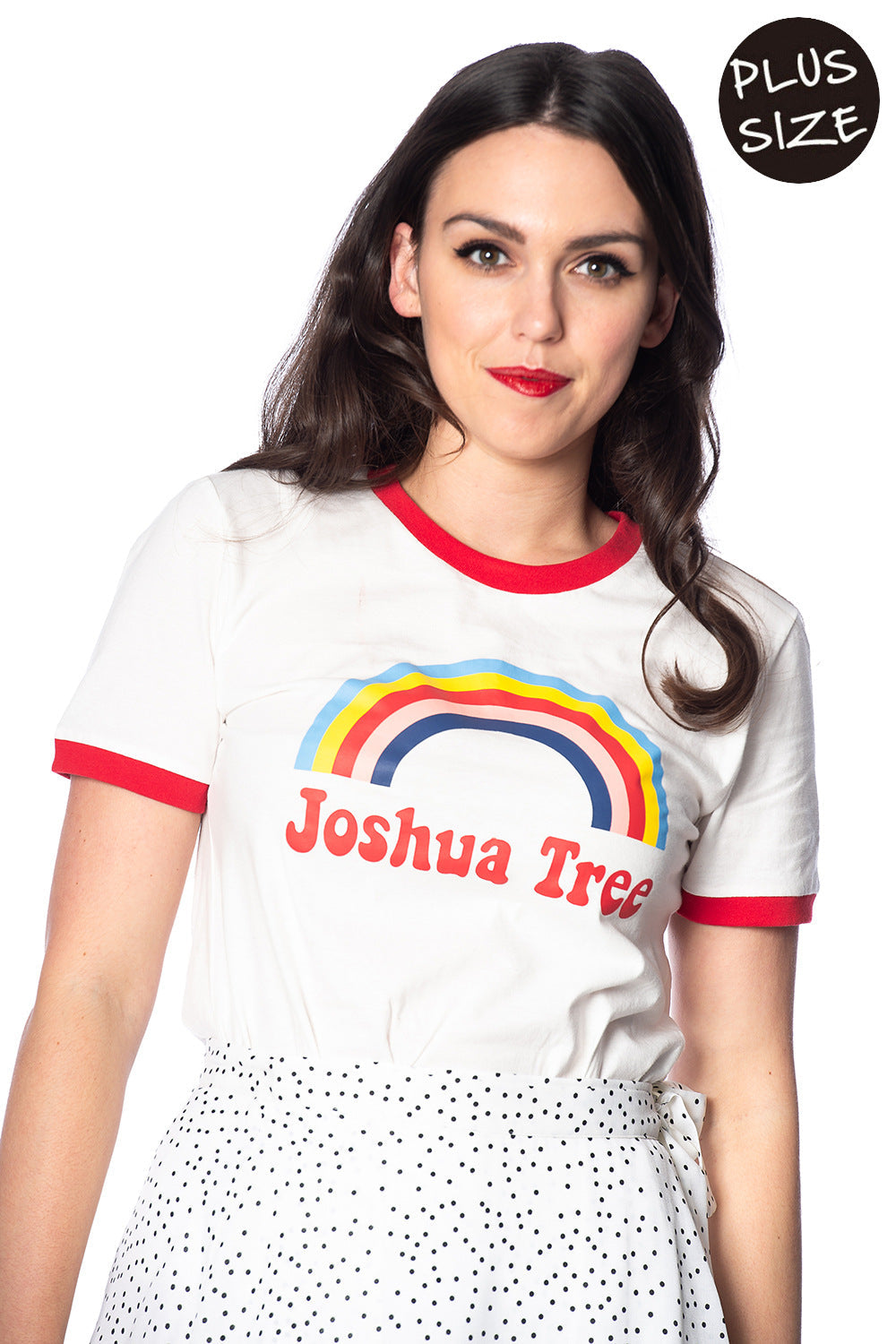 Banned Retro 70's Joshua Tree Rainbow Didi Crew Neck Vintage T-Shirt White