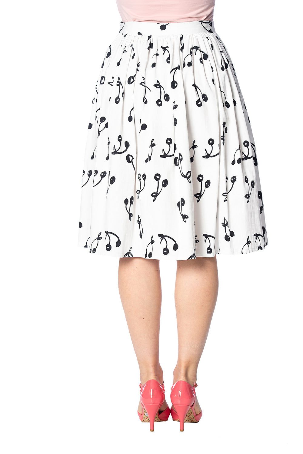 CHERRY POP BUTTON UP FLARED SKIRT