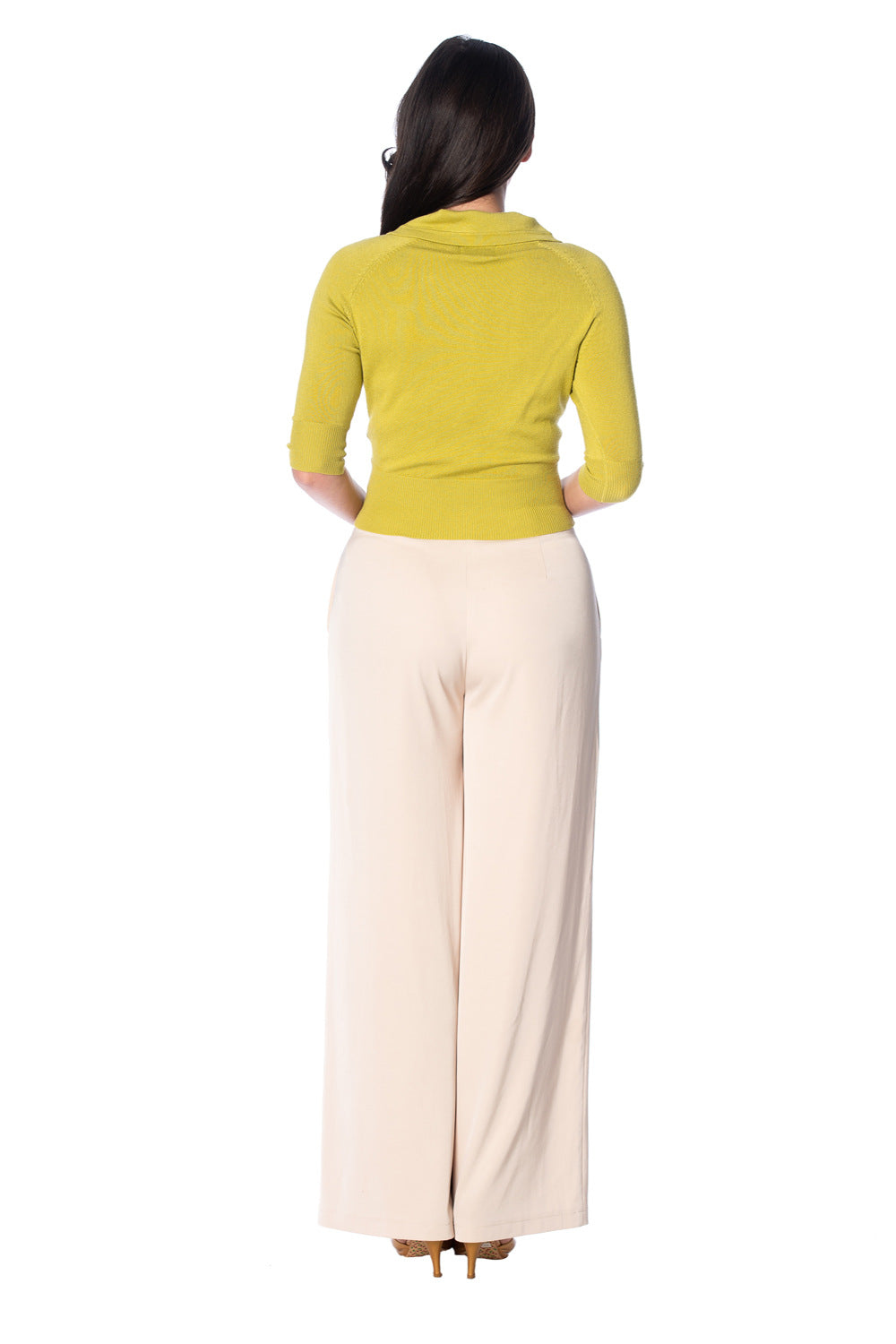 APRIL SHORT SLEEVE CARDIGAN Lime