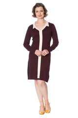 CONTRAST COLLAR JUMPER DRESS