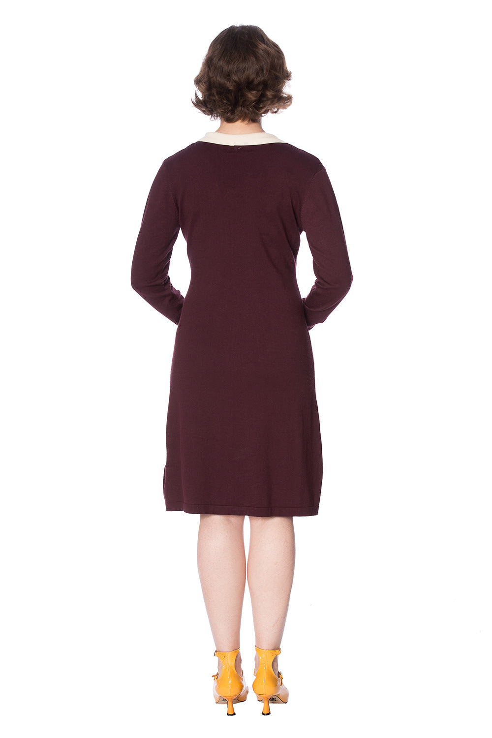 CONTRAST COLLAR JUMPER DRESS