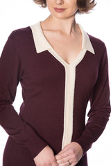CONTRAST COLLAR JUMPER DRESS