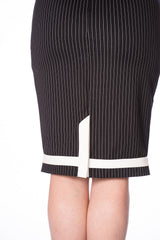 POWER WOMAN PENCIL PINSTRIPE DRESS