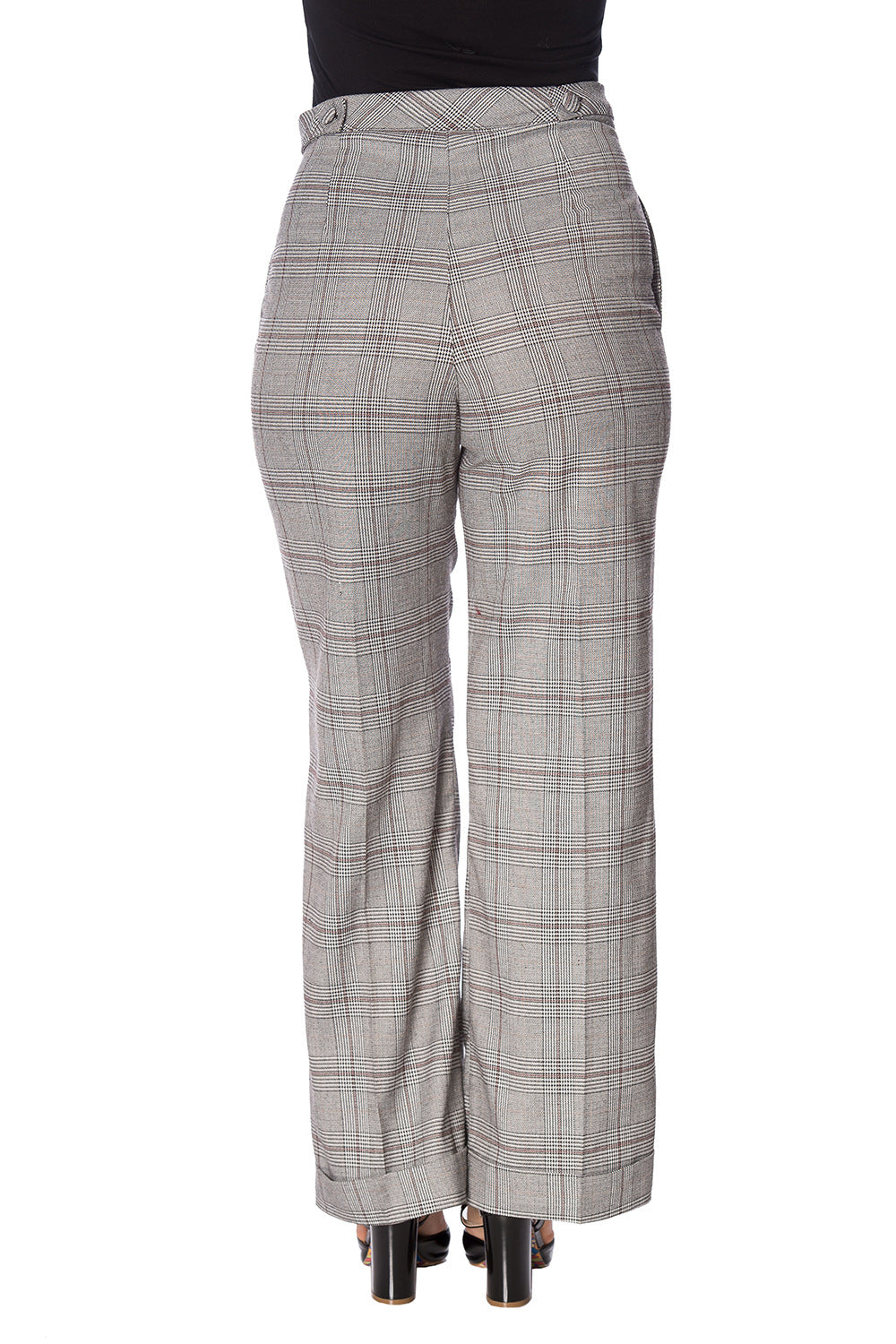 THE CLASSY 40s CHECK FLARE TROUSER