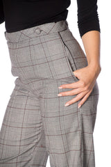 THE CLASSY 40s CHECK FLARE TROUSER