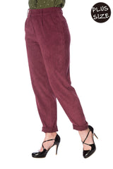 Banned Retro 90's Cute Cords Corduroy Mom Vintage Jeans Burgundy