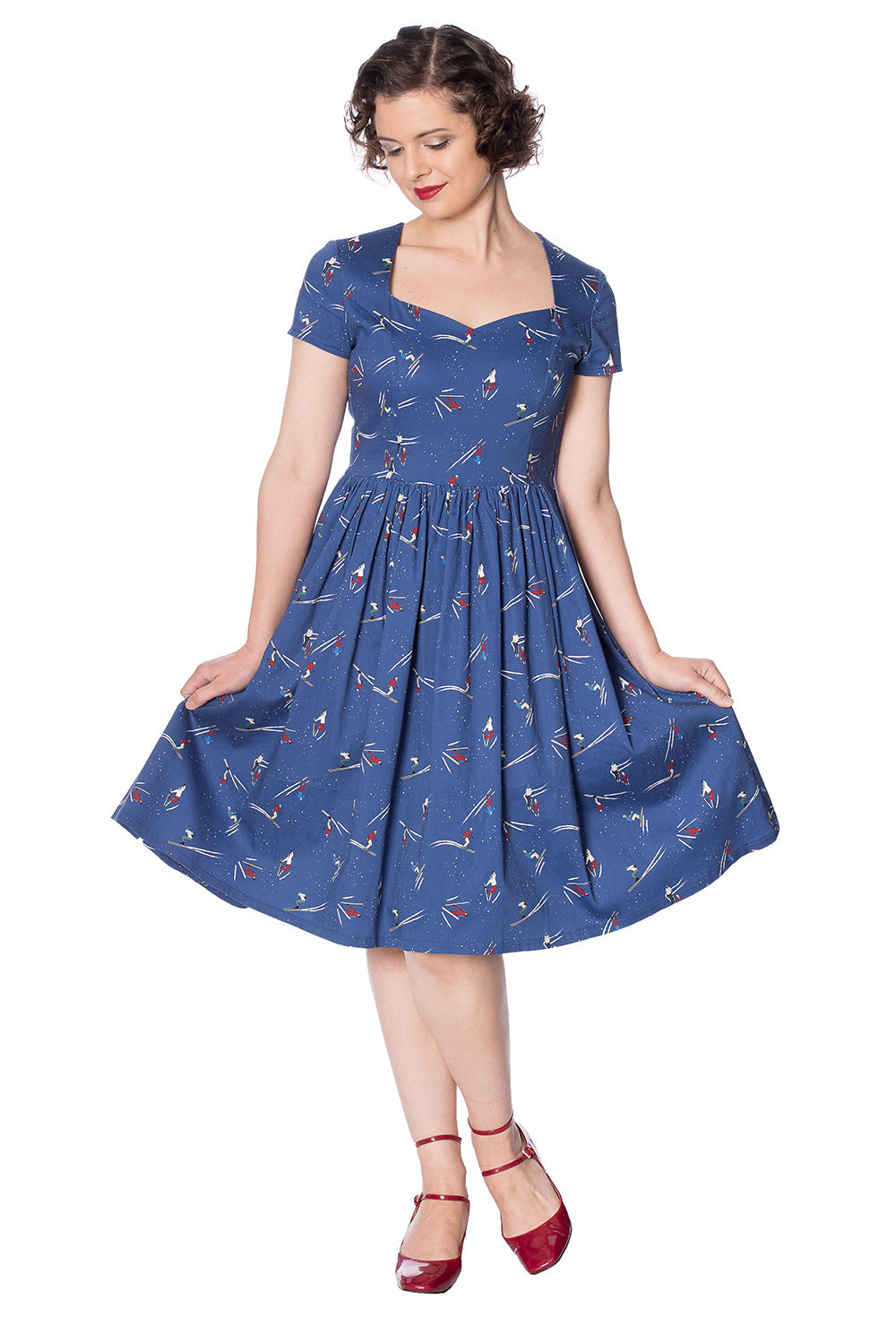LET'S SKI FIT AND FLARE DRESS
