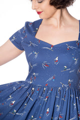 LET'S SKI FIT AND FLARE DRESS