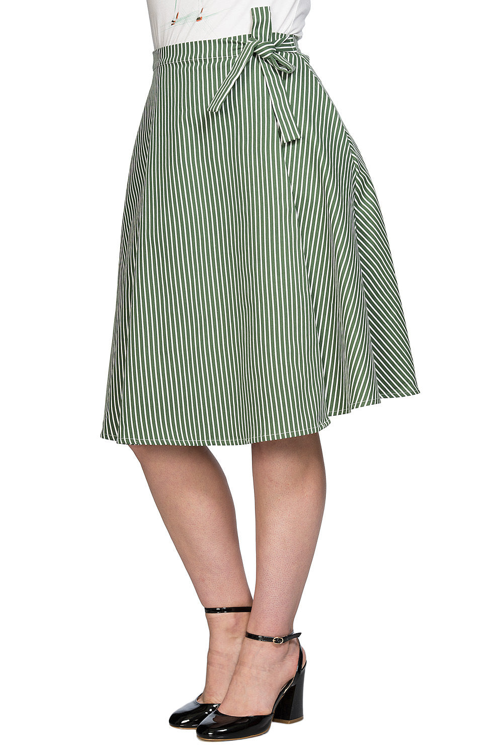STRIPE AND RIPE WRAP SKIRT