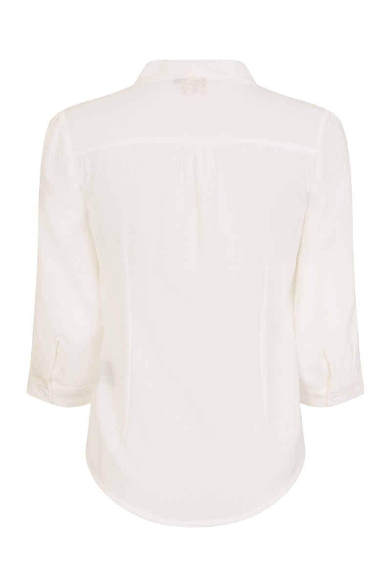 Banned Retro 1950's Perfect Pussy Bow Vintage Bell Sleeve Blouse White