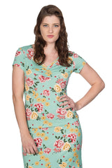 Banned Retro Oriental Bloom Floral Vintage T-Shirt Mint