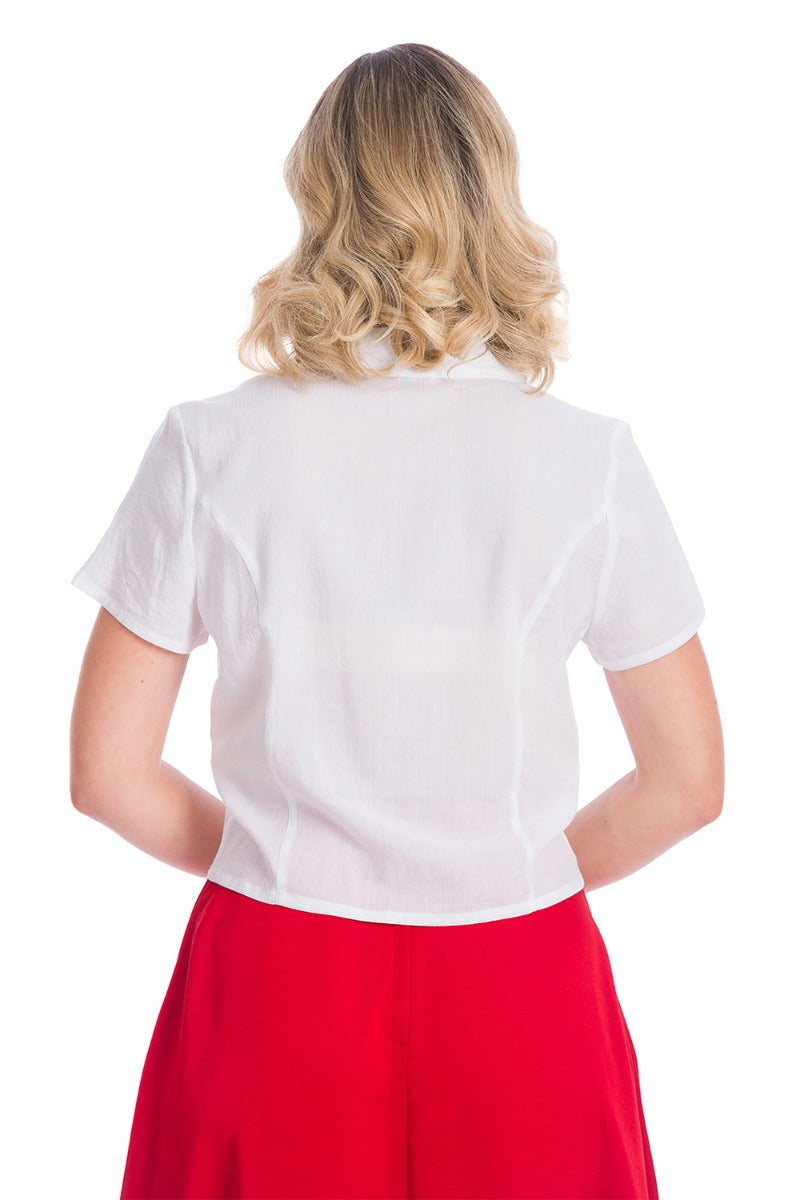 Banned Retro 1940's Strawberry Fields White Blouse