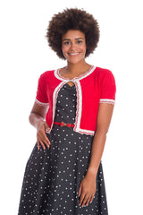 Banned Retro 1940's Sasha Scallop Knit Bolero Red