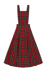 Banned Retro 1960's Sweet Tartan Red Plaid Pinafore Adele Dress