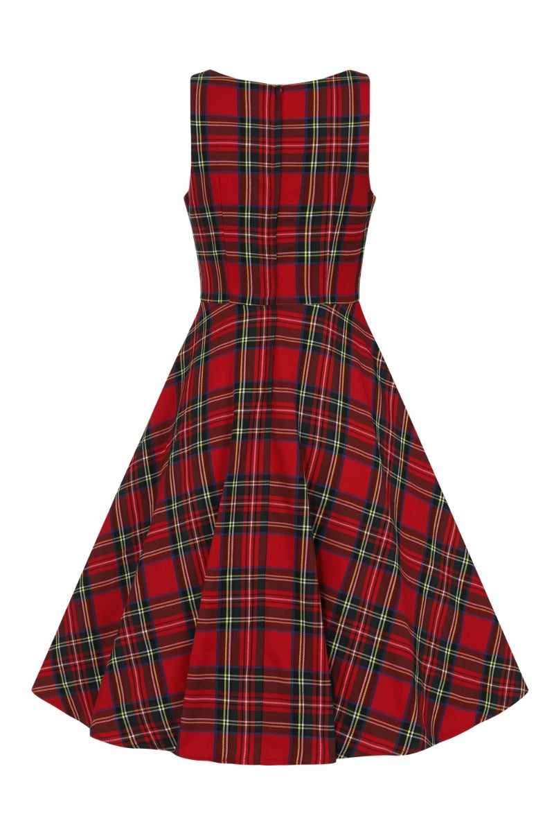 Banned Retro 1950's Tartan Girl Lady Jane Red Plaid Fit & Flare Dress