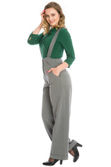Banned retro 1940s Her favourite trouser High waisted with pockets and detachable suspenders-Grey